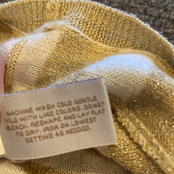 Chicos open front cardigan. Size L/12. Chicos size 2. Gold and white glittery. - Picture 15 of 15
